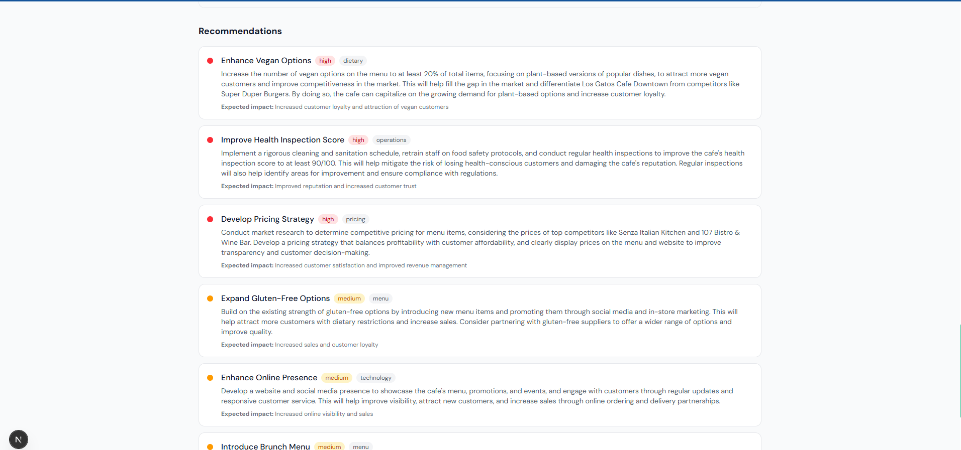 Growth Recommendations